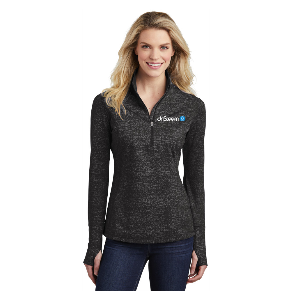 Sport-Tek ® Ladies Sport-Wick ® Stretch Reflective Heather 1/2-Zip Pullover